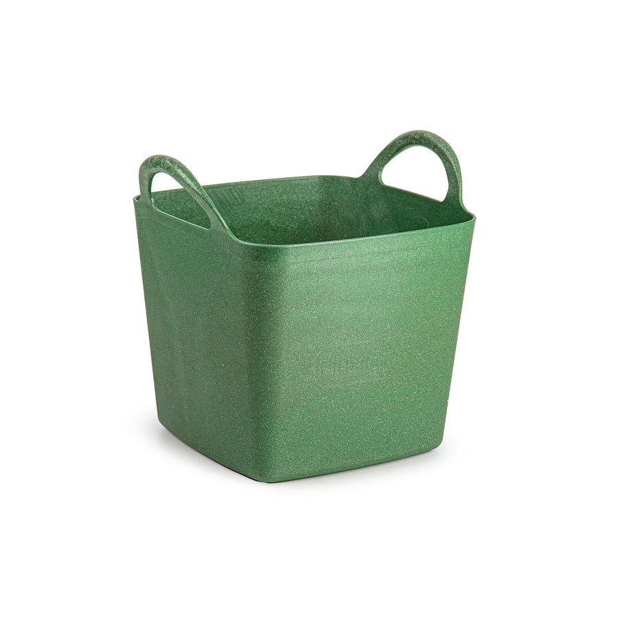 Plastic Forte EcoBrick - Capazo de Jardinería Cuadrado 9L Eco Tub Metallic. Verde