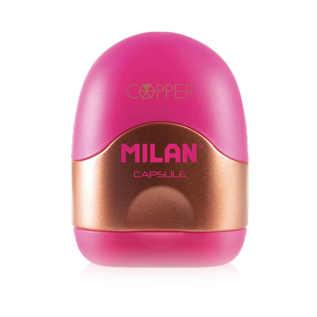 MILAN 20165224CP - Sacapuntas con Depósito Formato Estuche. CAPSULE Copper