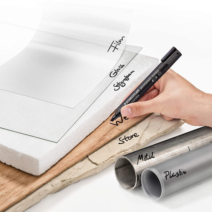 STAEDTLER 350 WP6-1 - Rotulador Permanente Lumocolor Art Punta Biselada 2-5 mm. Pack 6X