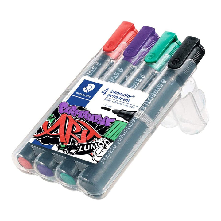 STAEDTLER 352 WP4-1 - Rotulador Permanente Lumocolor Punta Redonda 2 mm. Pack 4X