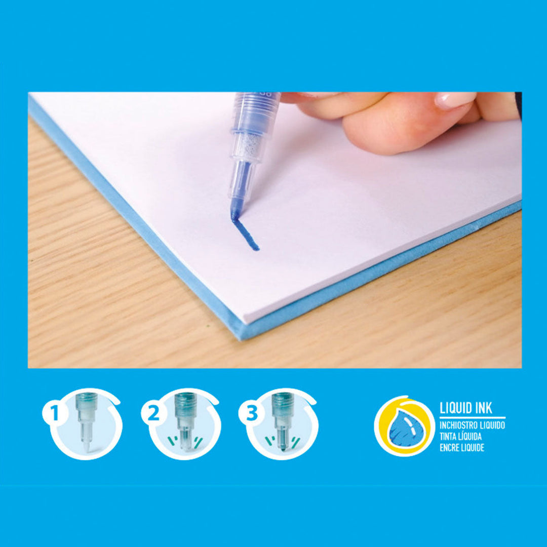 CARIOCA Glitter - Caja de 6 Rotuladores con Purpurina, Tinta Líquida al Agua