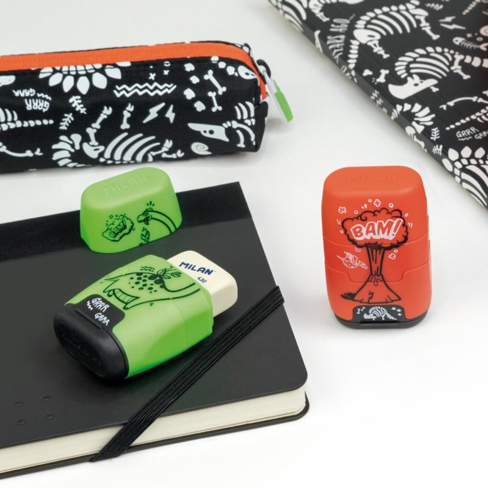 MILAN Million Years Ago - Afilaborra con 4 Gomas de Recambio. Rojo