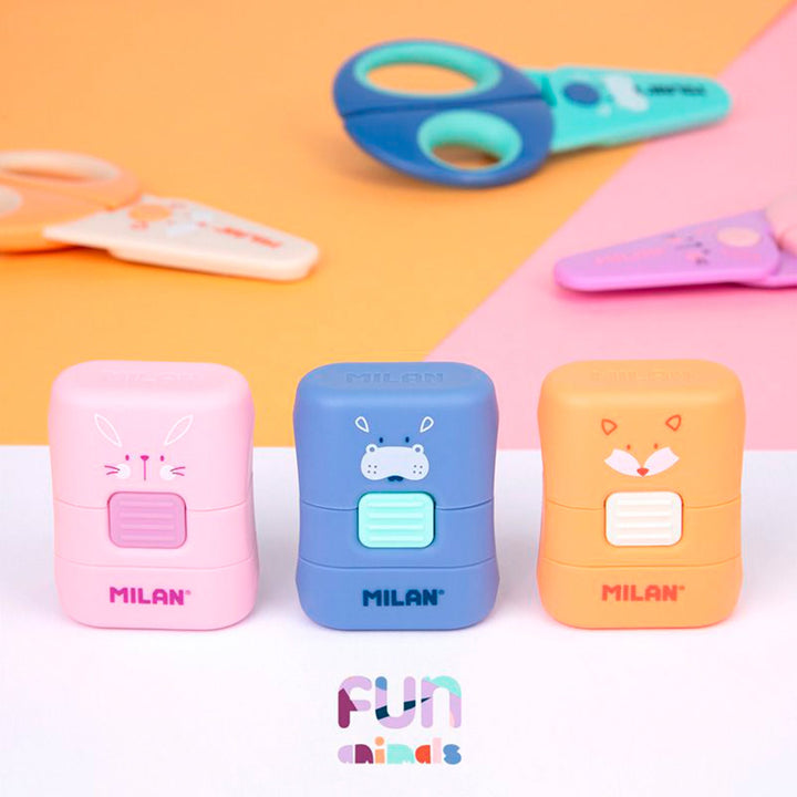 MILAN Fun Animals - Combinación de Goma y Cepillo Eraser & Brush. Surtido