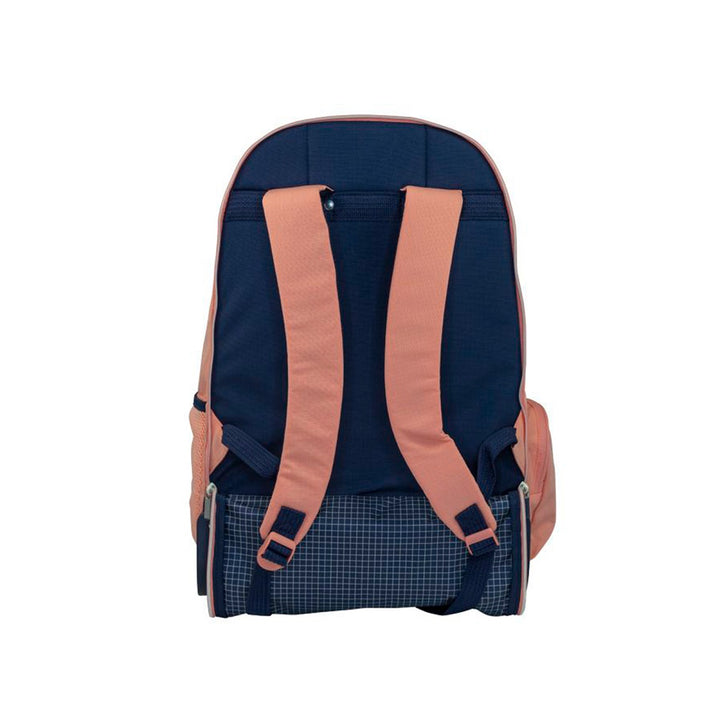 MILAN - Mochila Escolar con Ruedas y 6 Cremalleras, Acolchada y para Portatil. 1918 Rosa