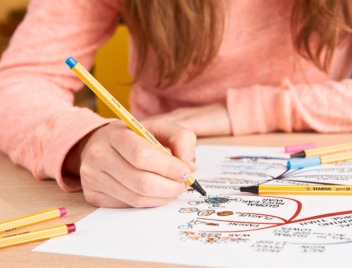 STABILO 88/8-01 - Estuche con 8 Rotuladores de Punta Fina Point 88, Colores Pastel