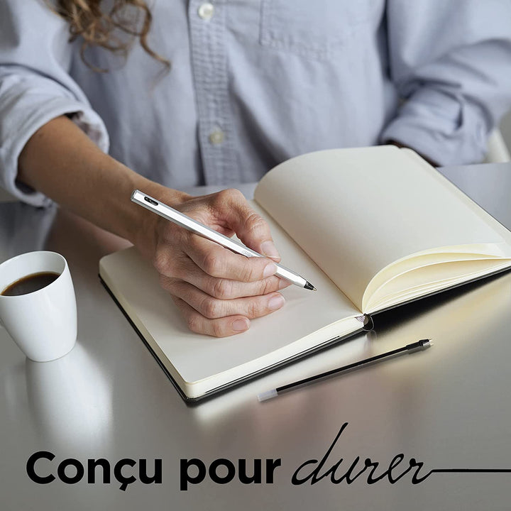 BIC 997201 - Bolígrafo Cristal RE'NEW de Tinta Negra con 2 Recambios, Metálico