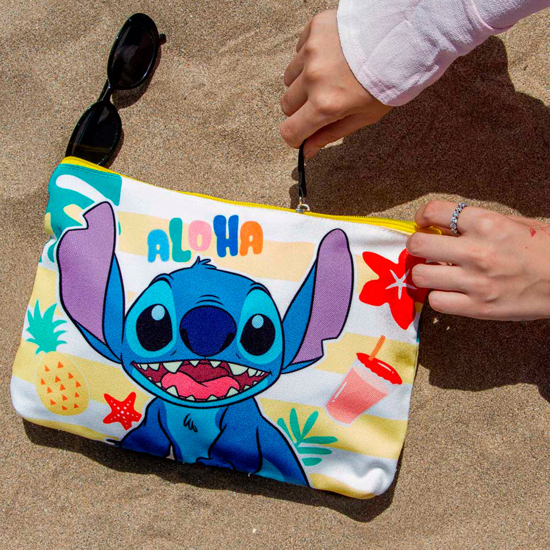 KARACTERMANIA - Bolsa de Playa con Asas y Cierre de Cremallera. Lilo y Stitch Ice Cream