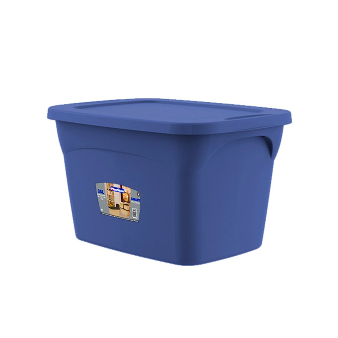 Plastiken SMART - Caja de Ordenación Multiusos S 35L con Tapa a Presión. Azul