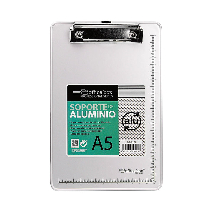 Office Box - Soporte Porta Documentos A5 con Clip y Reverso Antideslizante