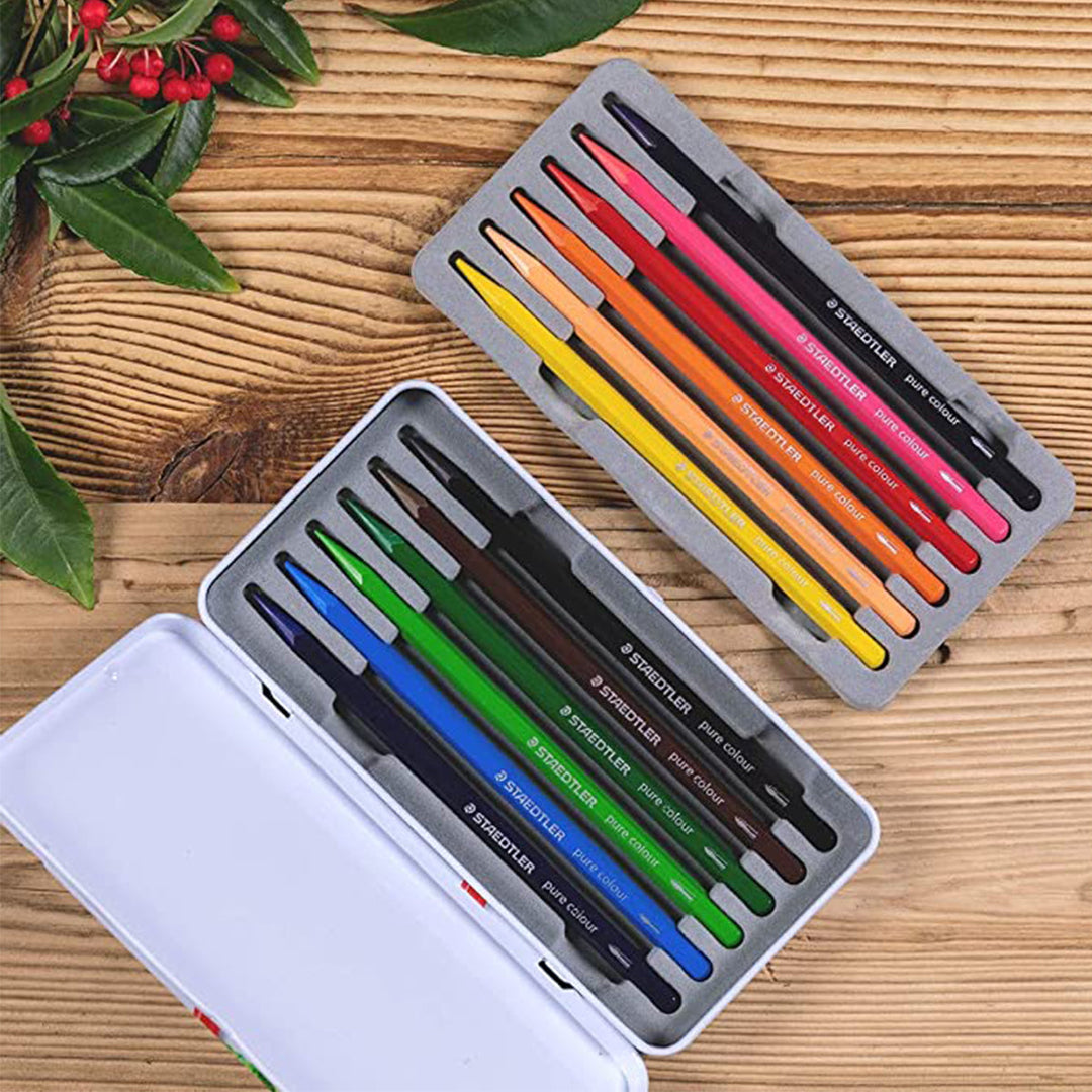 STAEDTLER Design Journey - Caja Metálica con 12 Lápices de Colores Acuarelables