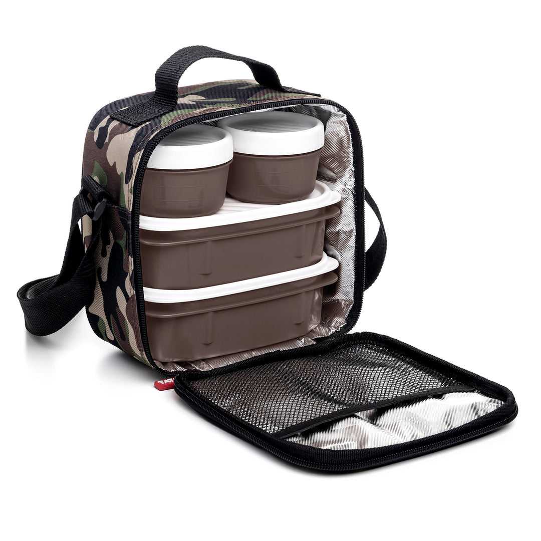 TATAY Urban Food Casual - Bolsa Térmica Porta Alimentos 3L con Recipientes, Camouflage