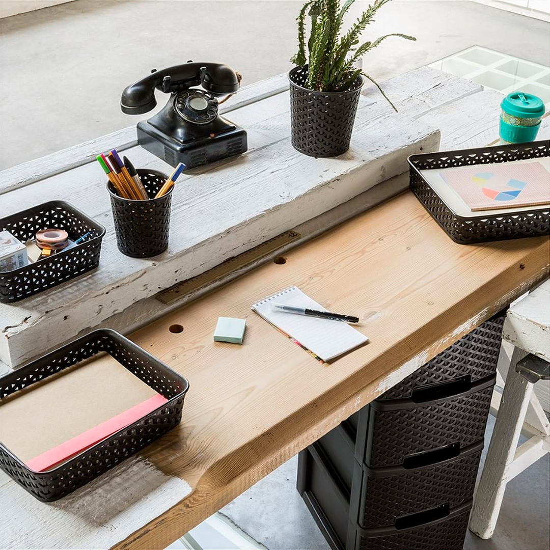 CURVER My Style - Bandeja Organizadora de Cajones A6 Rectangular. Marrón