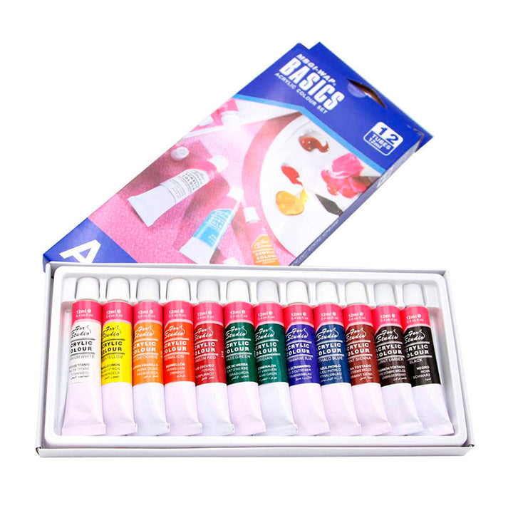 ARTIST - Pintura Acrílica, Set de 12 Tubos de Colores Surtidos