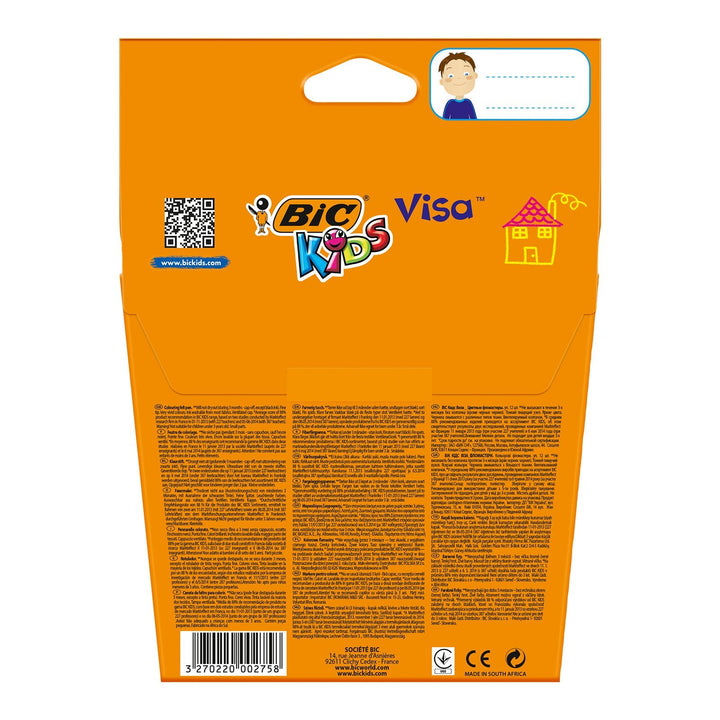BIC 888695 - Estuche 12 Rotuladores de Colores Lavables, VISA KIDS. Seguridad EN71