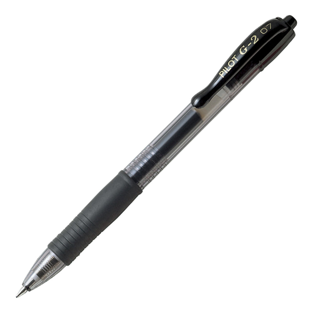 PILOT - Set de 6 Bolígrafos G-2 Roller Retráctil Punta Fina 0.7 mm Tinta de Gel. Negro