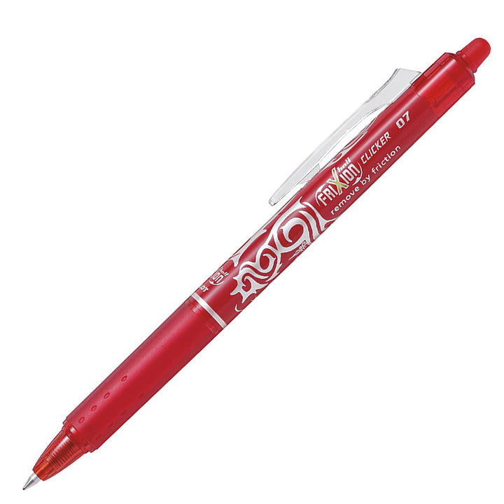 PILOT FriXion Ball Clicker - Bolígrafo Borrable y Recargable de 0.7 mm. Softgrip Anti Fatiga. ROJO