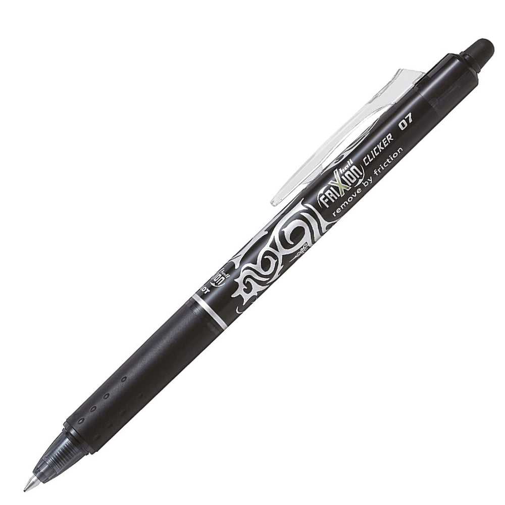 PILOT - Set de 3 Bolígrafos FriXion Ball Clicker Borrables y Recargables 0.7 mm. Negro