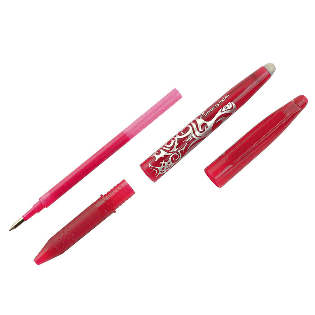 PILOT - Set de 3 Bolígrafos FriXion Ball Borrables y Recargables 0.7 mm Anti Fatiga. Rojo