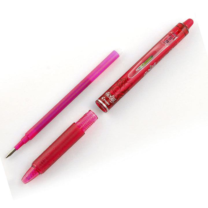 PILOT FriXion Ball Clicker - Bolígrafo Borrable y Recargable de 0.7 mm. Softgrip Anti Fatiga. ROJO