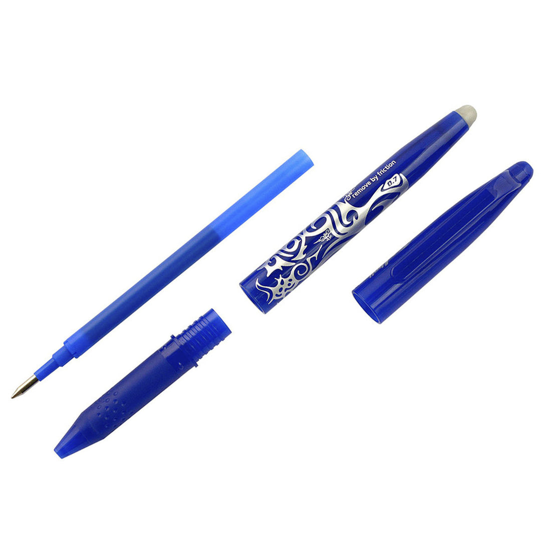 PILOT - Set de 3 Bolígrafos FriXion Ball Borrables y Recargables 0.7 mm Anti Fatiga. Azul