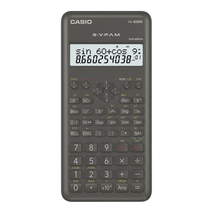 CASIO FX-82MS II - Calculadora Científica Escolar 240 Funciones, Pantalla LCD 2 Líneas