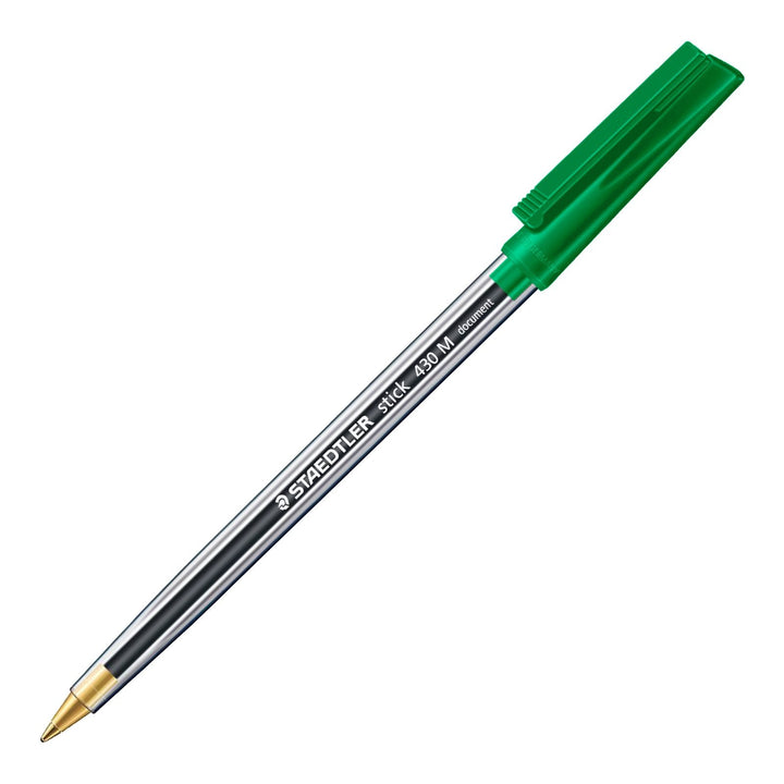 STAEDTLER - Set de 10 Bolígrafos Stick 430 de Punta Media Color Verde