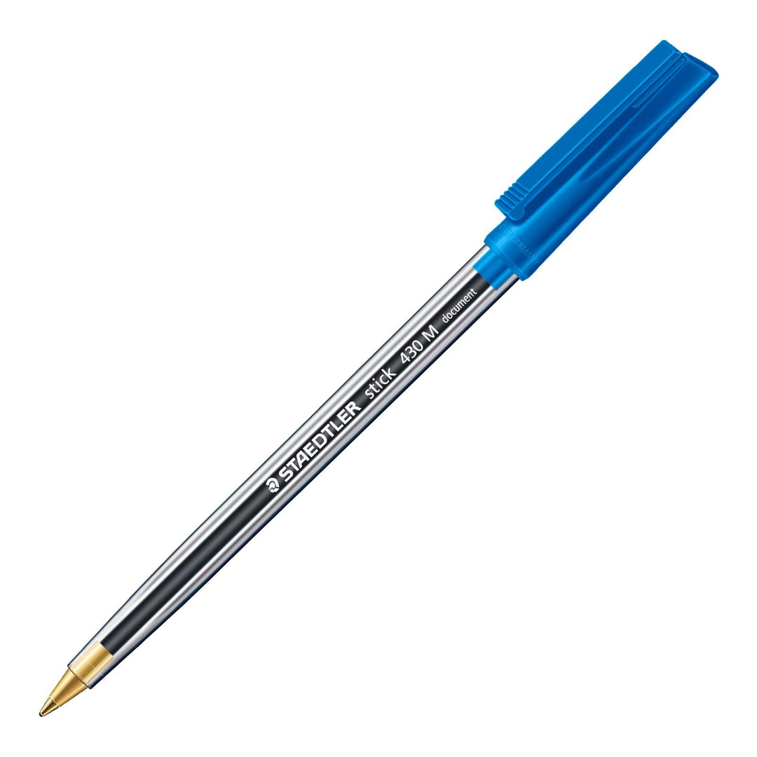 STAEDTLER - Set de 10 Bolígrafos Stick 430 de Punta Media Color Azul