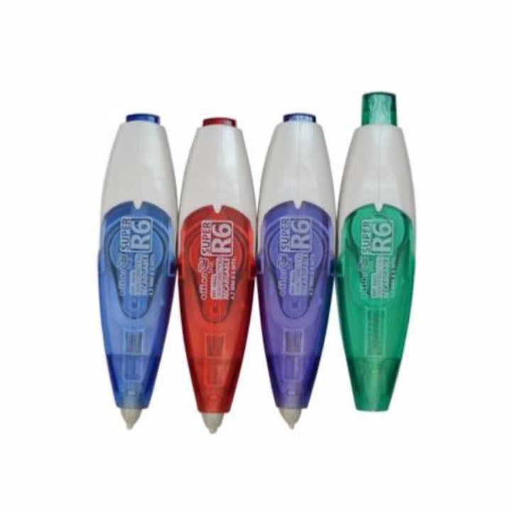 Office Box - Cinta Correctora Display Super R6 con Recambio Extraíble y Mecanismo Retráctil