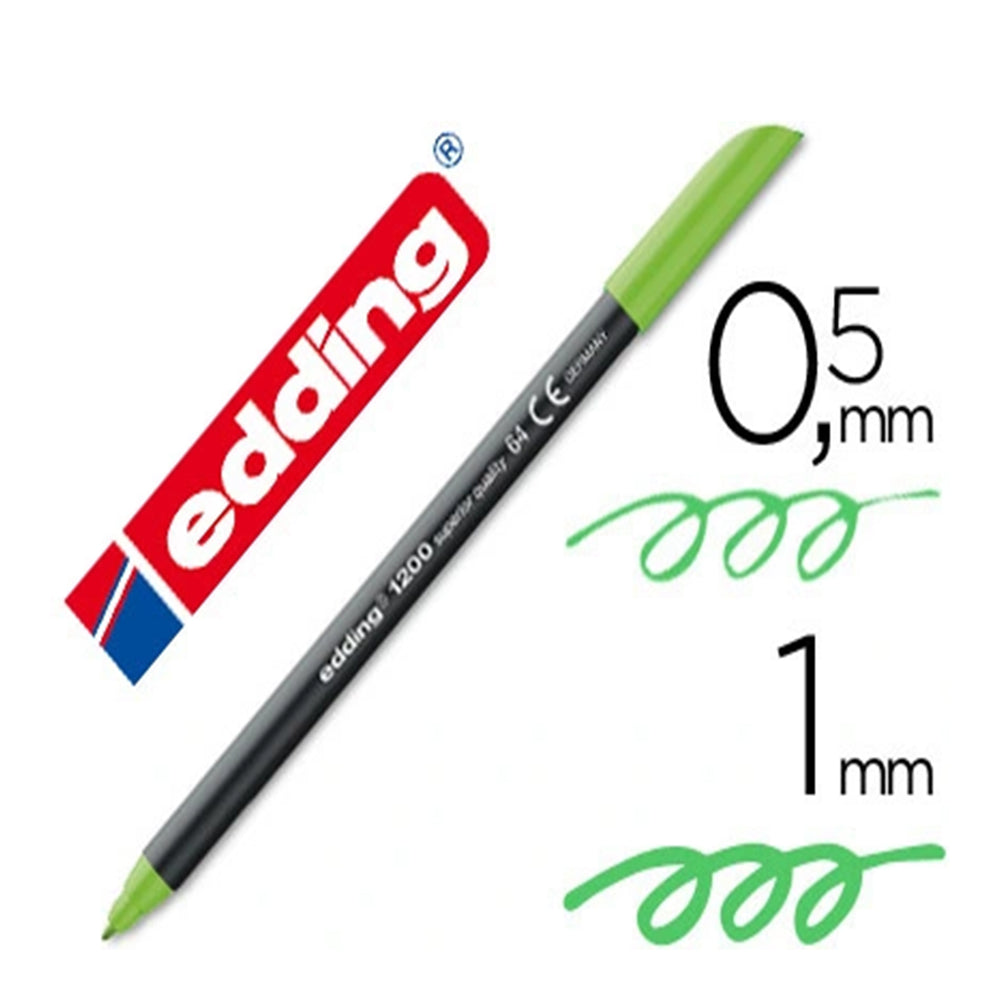 Edding 1200 - Rotulador de Fibra con Punta Redonda de 0.5 mm. Verde Neón