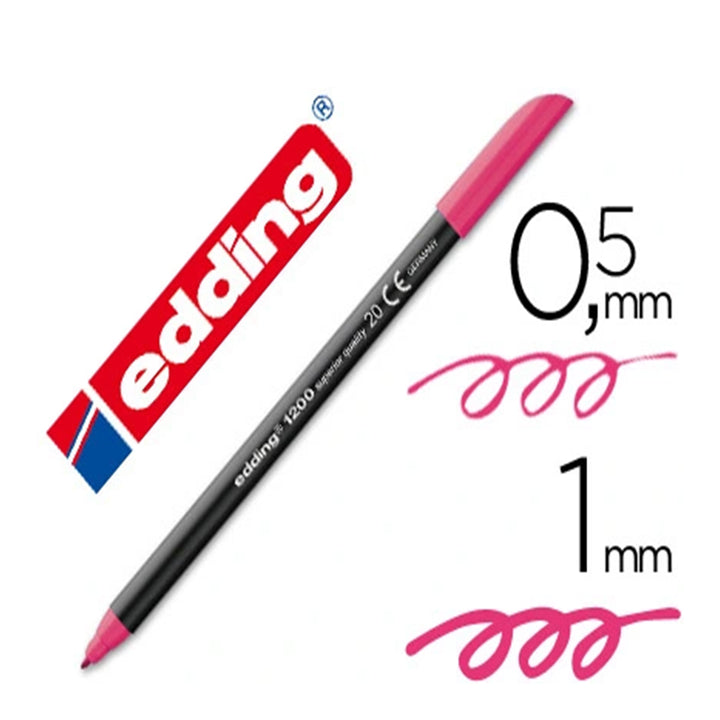 Edding 1200 - Rotulador de Fibra con Punta Redonda de 0.5 mm. Magenta 