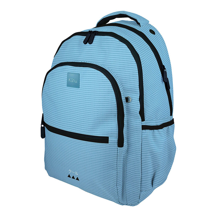 Grafoplás Kūru -  Mochila Escolar 3 Cremalleras con Divisor para Portátil. Adaptable Carrito. Azul