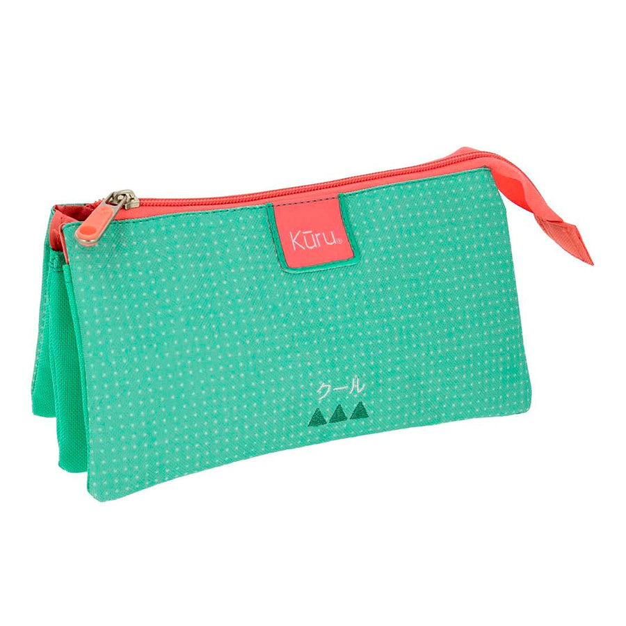 Grafoplás Kūru - Estuche Portatodo Triple Plano para Material Escolar. Turquesa