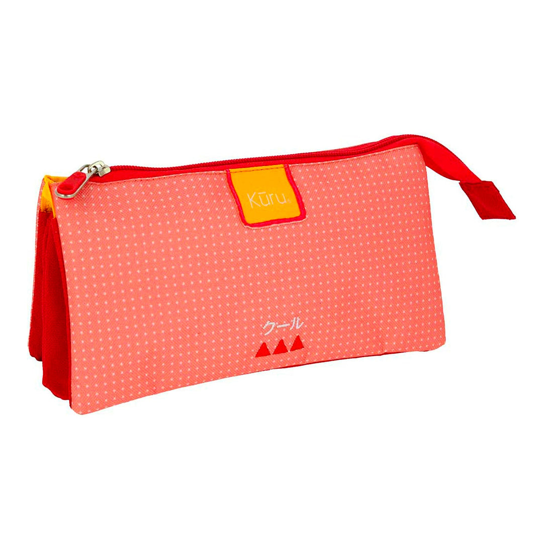 Grafoplás Kūru - Estuche Portatodo Triple Plano para Material Escolar. Rosa