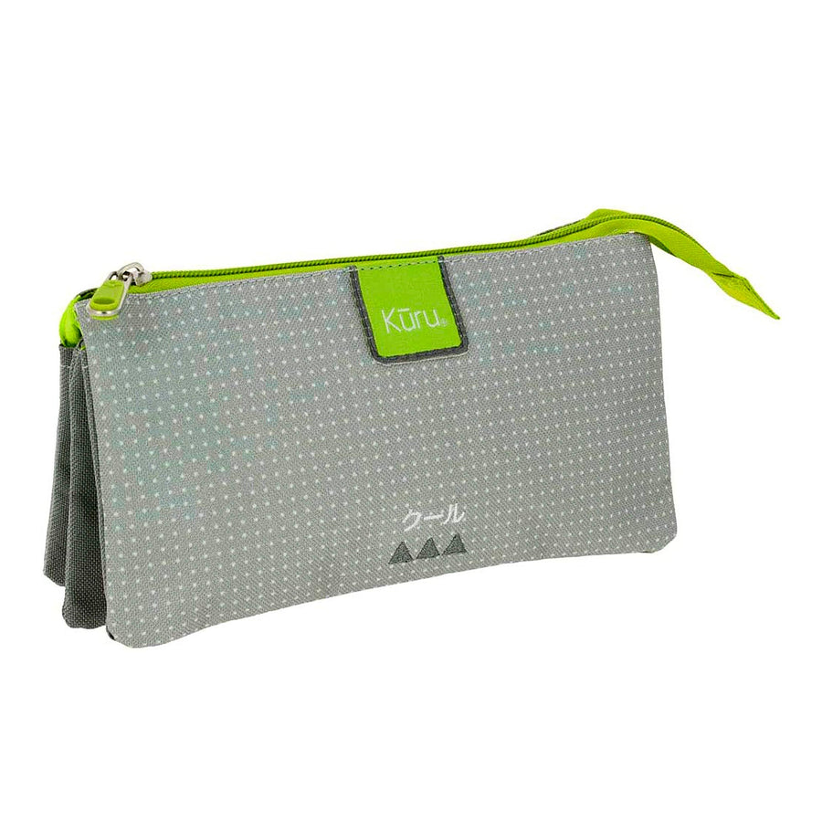 Grafoplás Kūru - Estuche Portatodo Triple Plano para Material Escolar. Gris