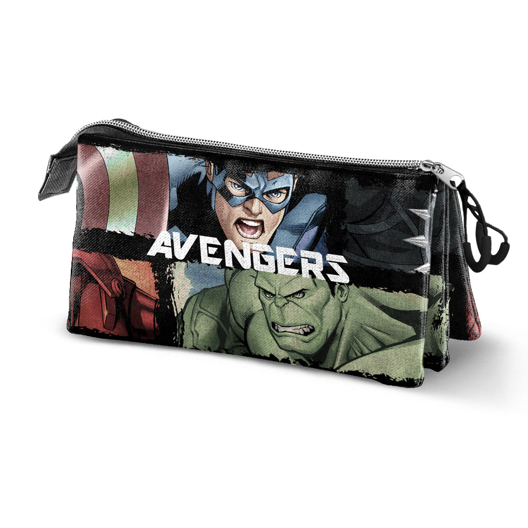 MARVEL Los Vengadores - Estuche Escolar Triple Portatodo con 2 Cremalleras. Superpowers