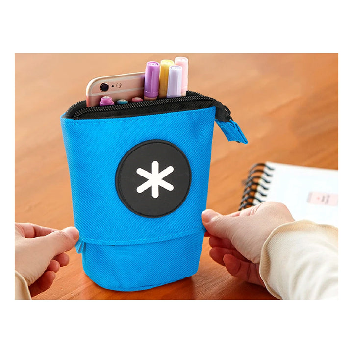 ANTARTIK - Estuche Escolar Portatodo Cubilete. Azul