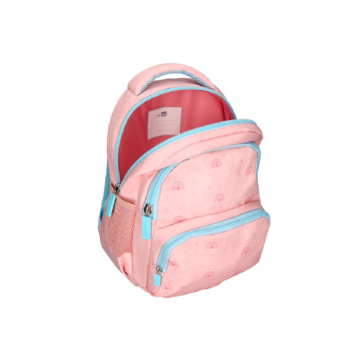 LIDERPAPEL - Cartera escolar liderpapel moc hila multibolsillo infantil rainbows rosa 350x110x270 mm. 
