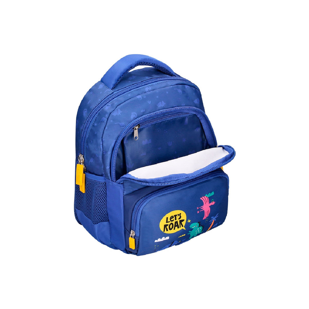 LIDERPAPEL - Cartera escolar liderpapel moc hila multibolsillo infantil dino azul 350x110x270 mm. 