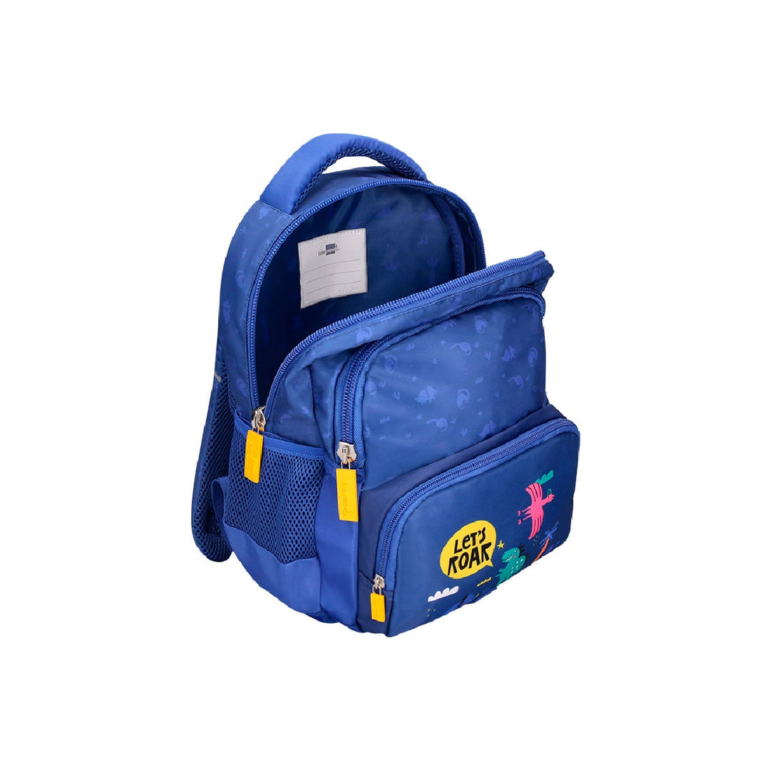 LIDERPAPEL - Cartera escolar liderpapel moc hila multibolsillo infantil dino azul 350x110x270 mm. 
