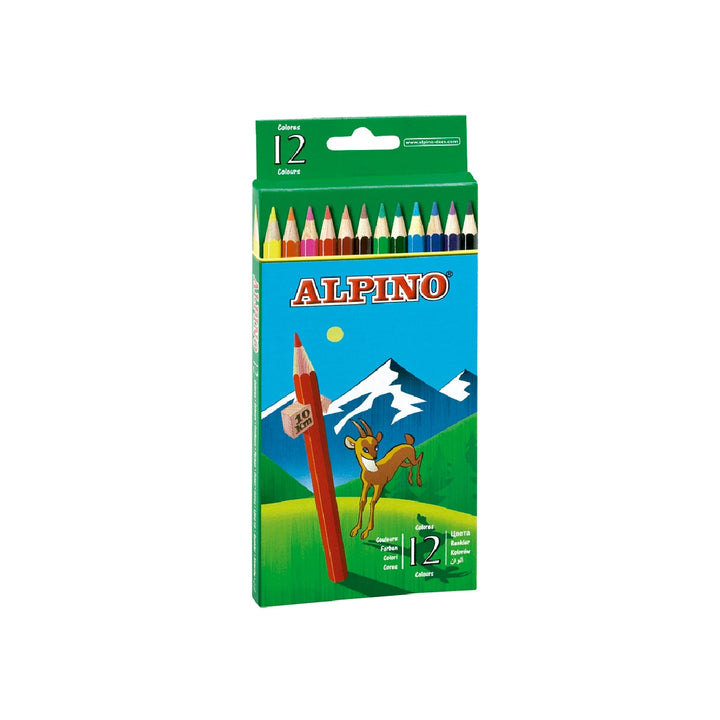 MADERA - Lapices de Colores Alpino 654 Caja de 12 Colores Largos