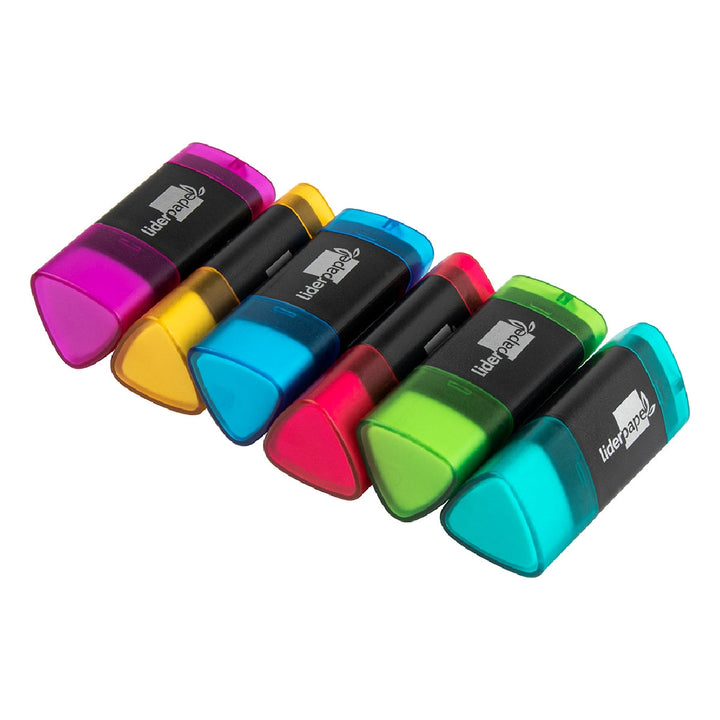 LIDERPAPEL - Goma de Borrar Liderpapel Triangular Con Sacapuntas.