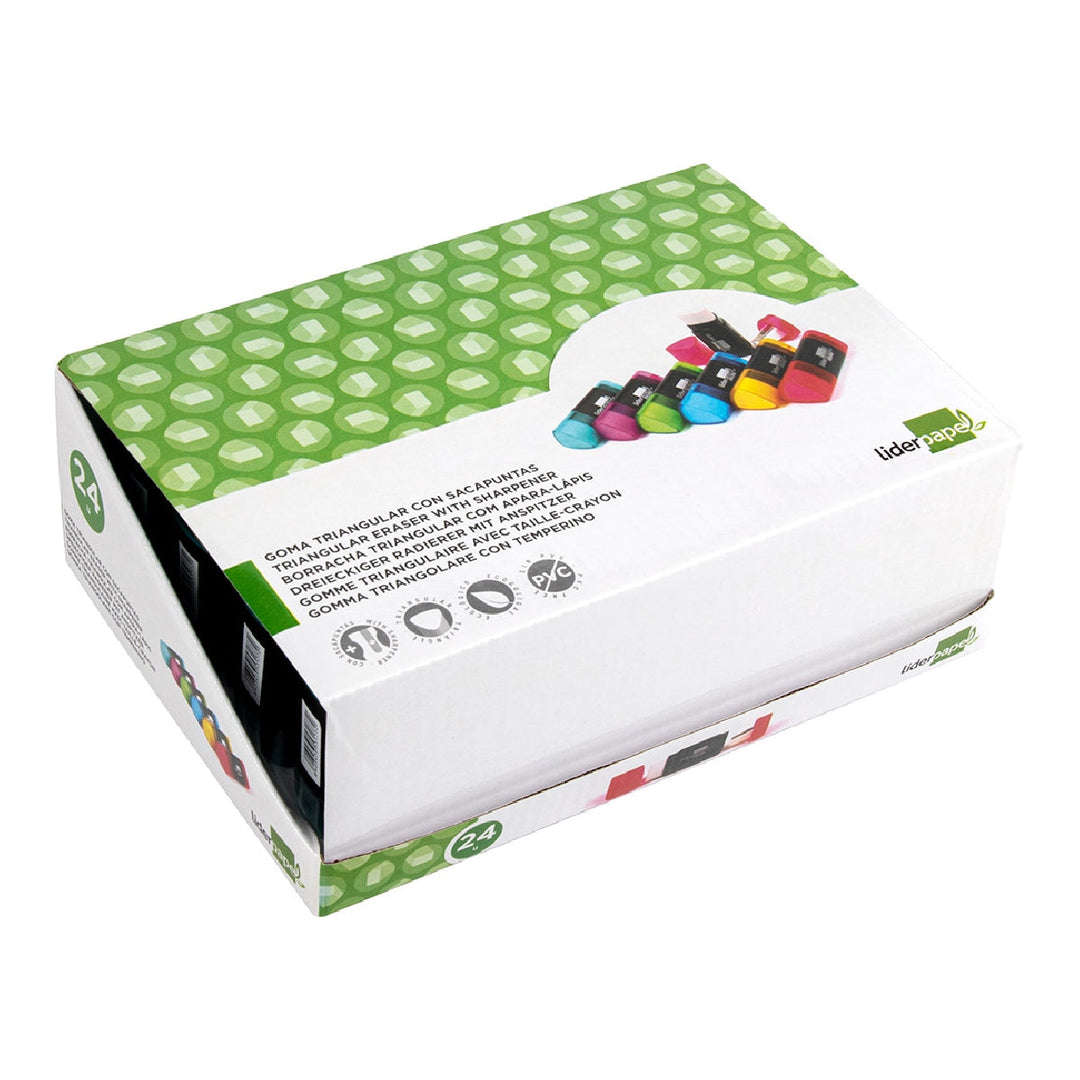 LIDERPAPEL - Goma de Borrar Liderpapel Triangular Con Sacapuntas.