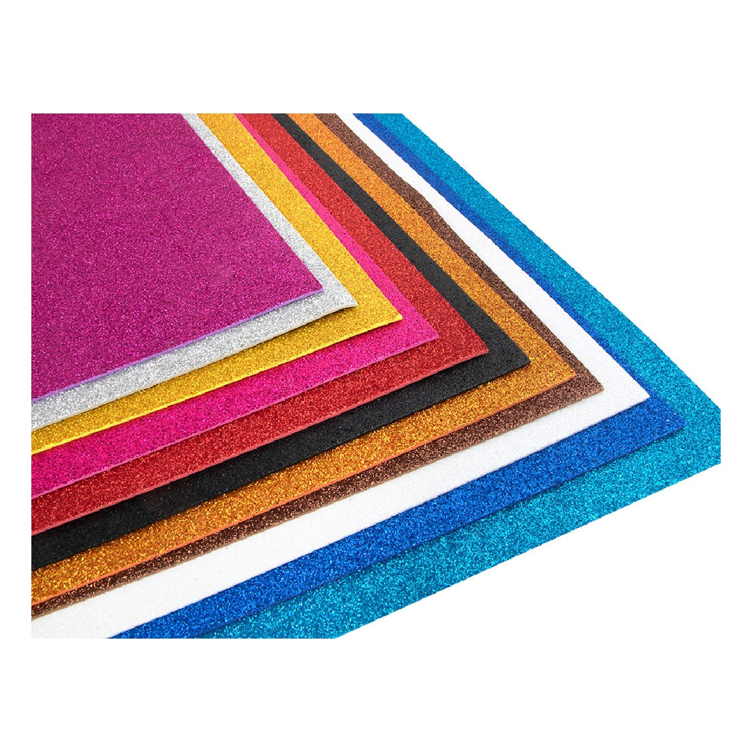 LIDERPAPEL - Goma Eva Con Purpurina Liderpapel 50x70cm 60g/M2 Espesor 2mm Violeta