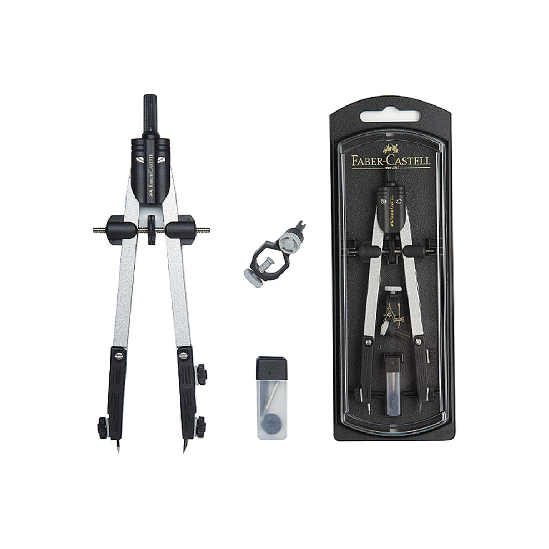 FABER CASTELL - Compas Faber Castell Escolar de Ajuste Rapido Con Adaptador Universal