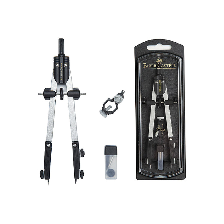 FABER CASTELL - Compas Faber Castell Escolar de Ajuste Rapido Con Adaptador Universal