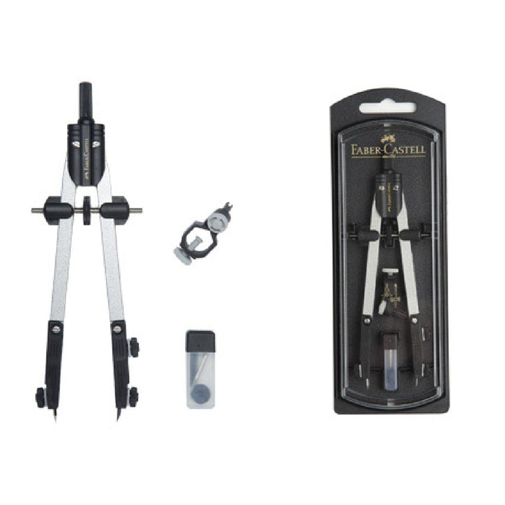 FABER CASTELL - Compas Faber Castell Escolar de Ajuste Rapido Con Adaptador Universal