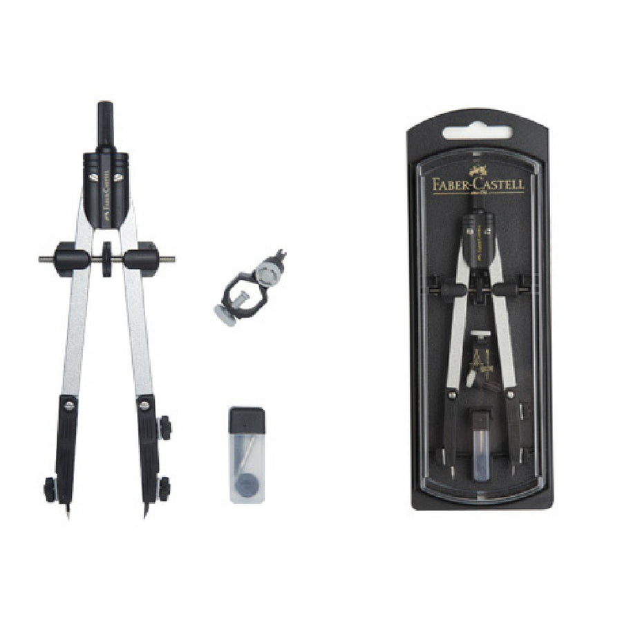 FABER CASTELL - Compas Faber Castell Escolar de Ajuste Rapido Con Adaptador Universal