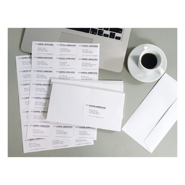 Q-CONNECT - Etiqueta Adhesiva Q-Connect Kf10648 Tamano 70x42 mm Fotocopiadora Laser Ink-Jet Caja Con 100 Hojas Din A4