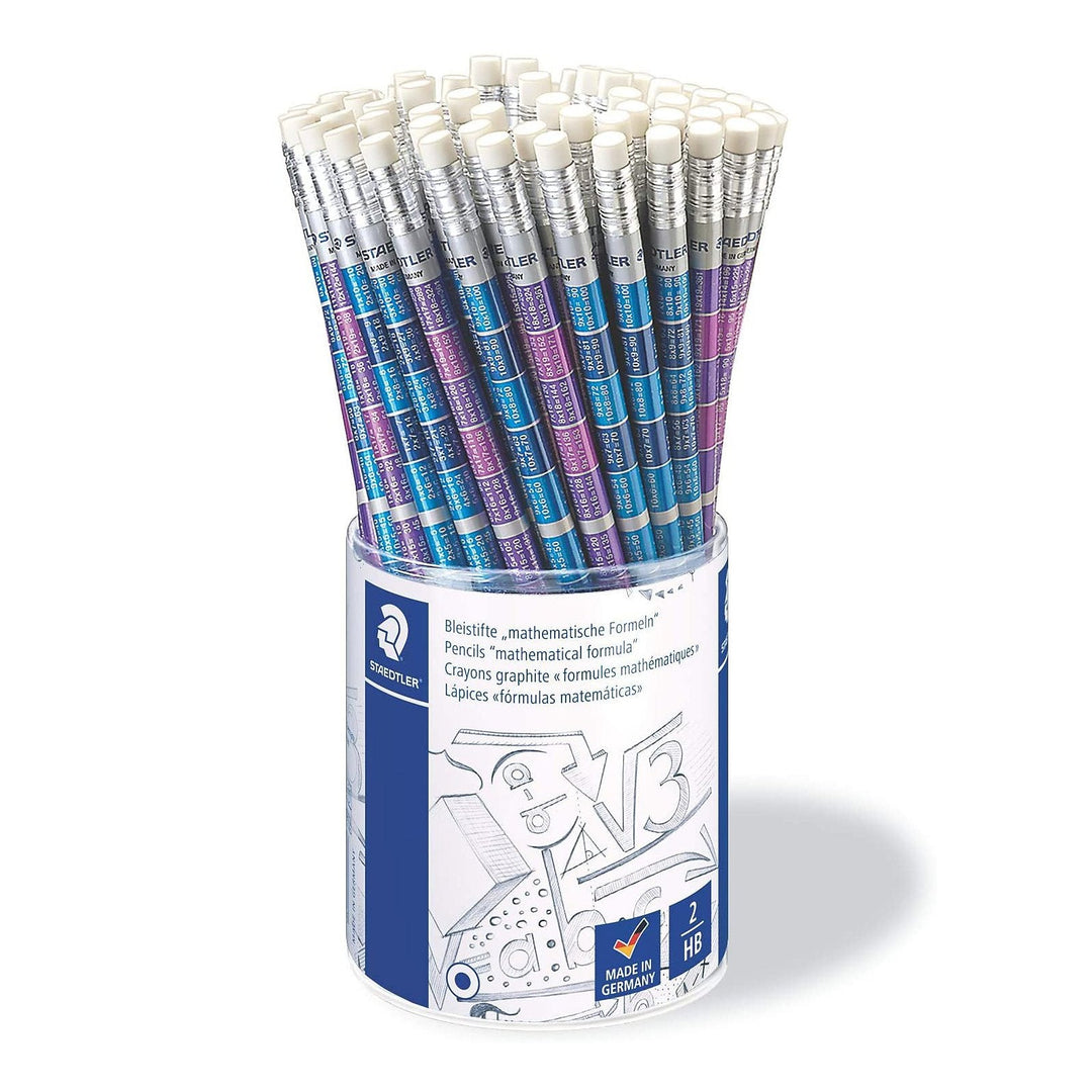 STAEDTLER 1822-KP72 - Set 2 Lápices Escolares 2HB con las Tablas de Multiplicar y Goma de Borrar