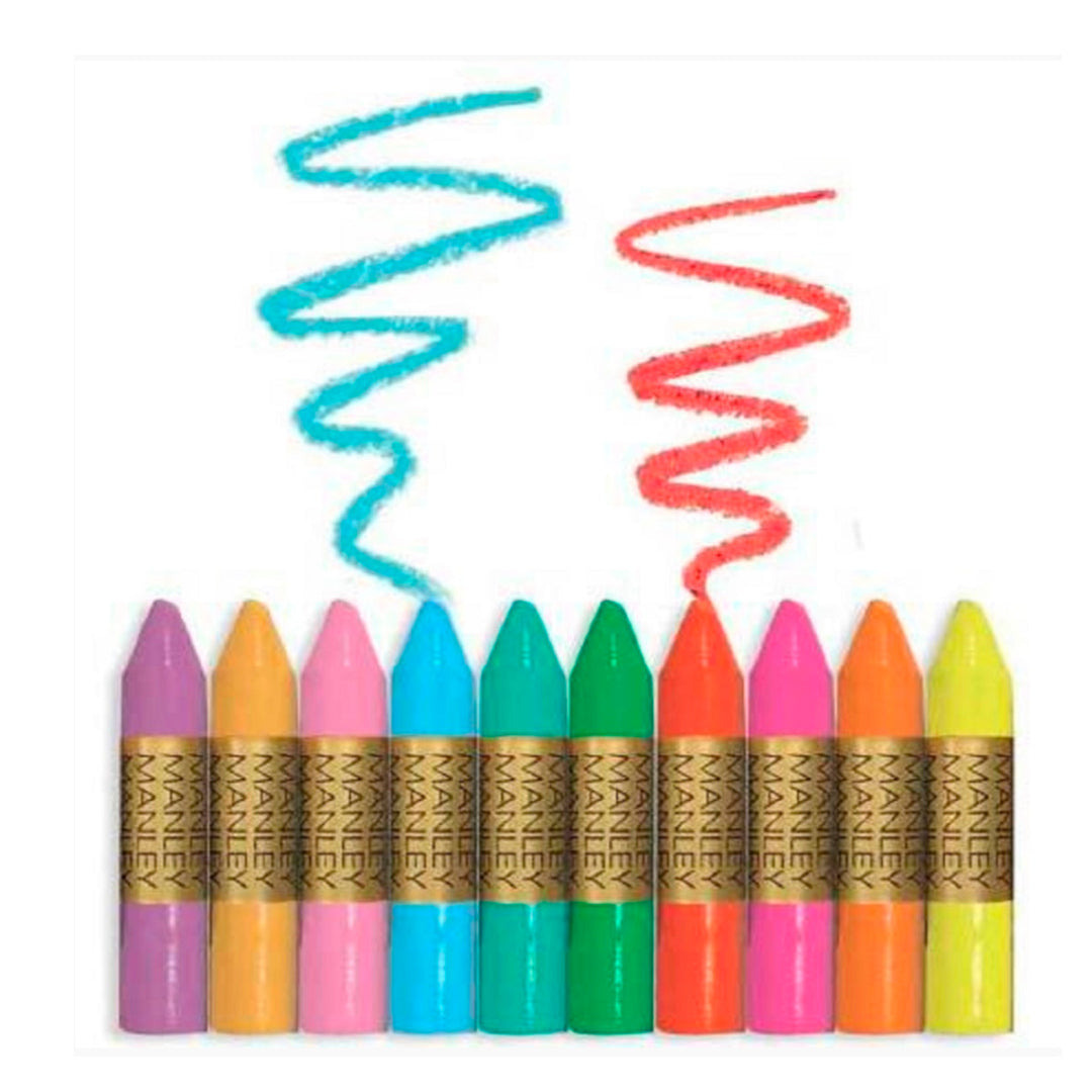 ALPINO Manley - 10 Lápices de Cera, en Colores Pastel y Flúor